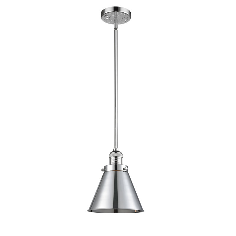 Donovan 1 - Light Single Pendant, Polished Chrome, 3.5 Watt Vintage LED Bulb, Polished Chrome