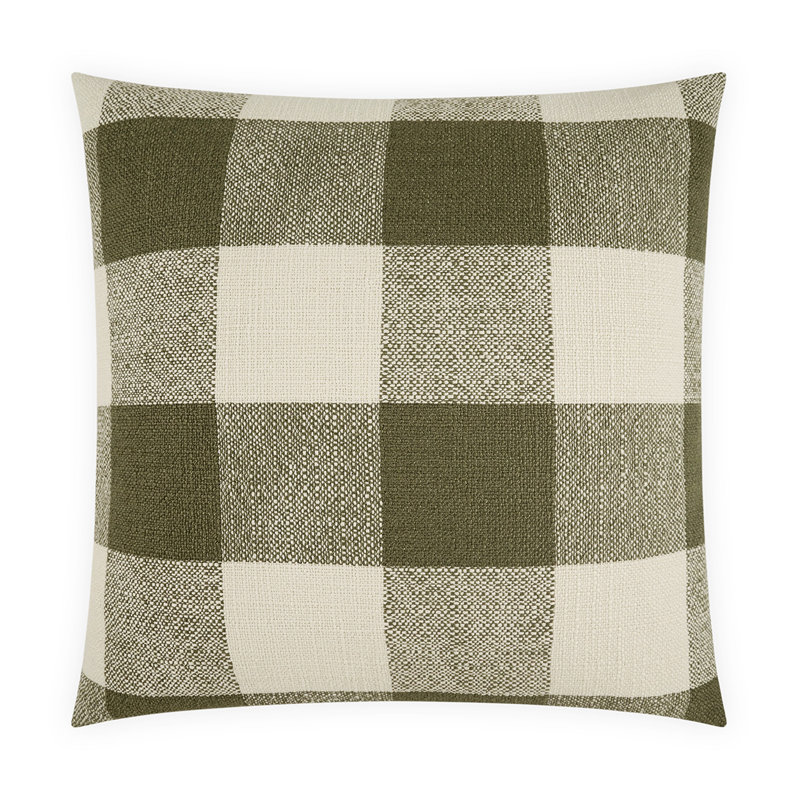 Checked Out Square Pillow Cover & Insert, Dill, Square 22"