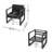 Outdoor Club Chair - Dark Gray Water- Fabric, Aluminum, 25.65"H X 26.6"D 26.05"W Seat Pad,