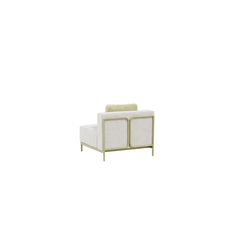 Duval Outdoor Lounge Chair, White Cushion/Green Frame