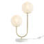 Lampe de table sphérique 2 lumières Vesora avec fer et tissu