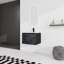 Meuble-lavabo mural 24 po avec lavabo en céramique et porte d'armoire à fermeture en douceur 24 po