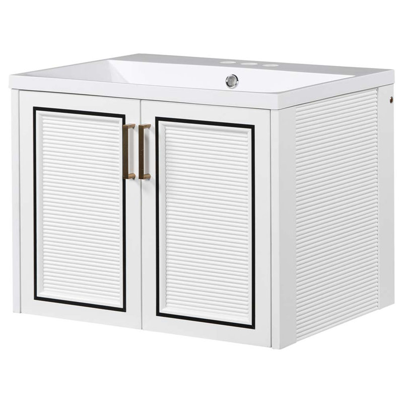 Base de meuble-lavabo mural simple 24 po blanc seulement