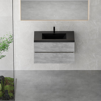 Meuble-lavabo flottant avec lavabo, meuble-lavabo mural moderne avec lavabo à quartz