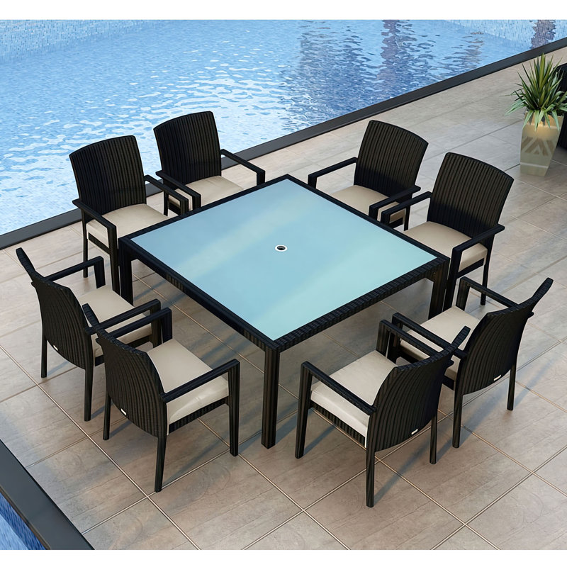 Urbana Outdoor 9 - Piece Dining Set, Canvas Natural Sunbrella® Canvas