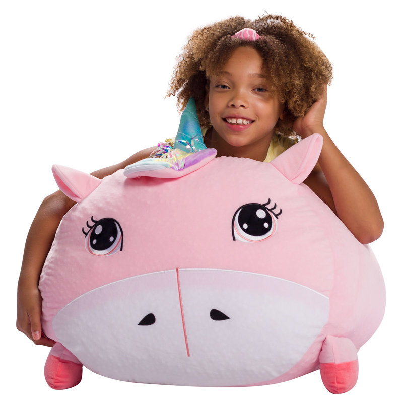 Petit fauteuil à billes Cozy Animal, H 18 po x l 18 po x P 18 po, Mélange de polyester rose licorne