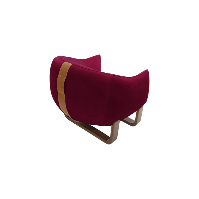 Milo Armchair, Cranberry/Chesterfield Velvet