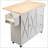 Versatile Kitchen Island Cart with Solid Wood Top, Ample Storage, and Lockable Wheels for Enhanced Mobility and Organization