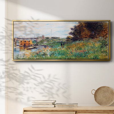 The Banks of the Seine at the Argenteuil Bridge, 1874- Framed Canvas
