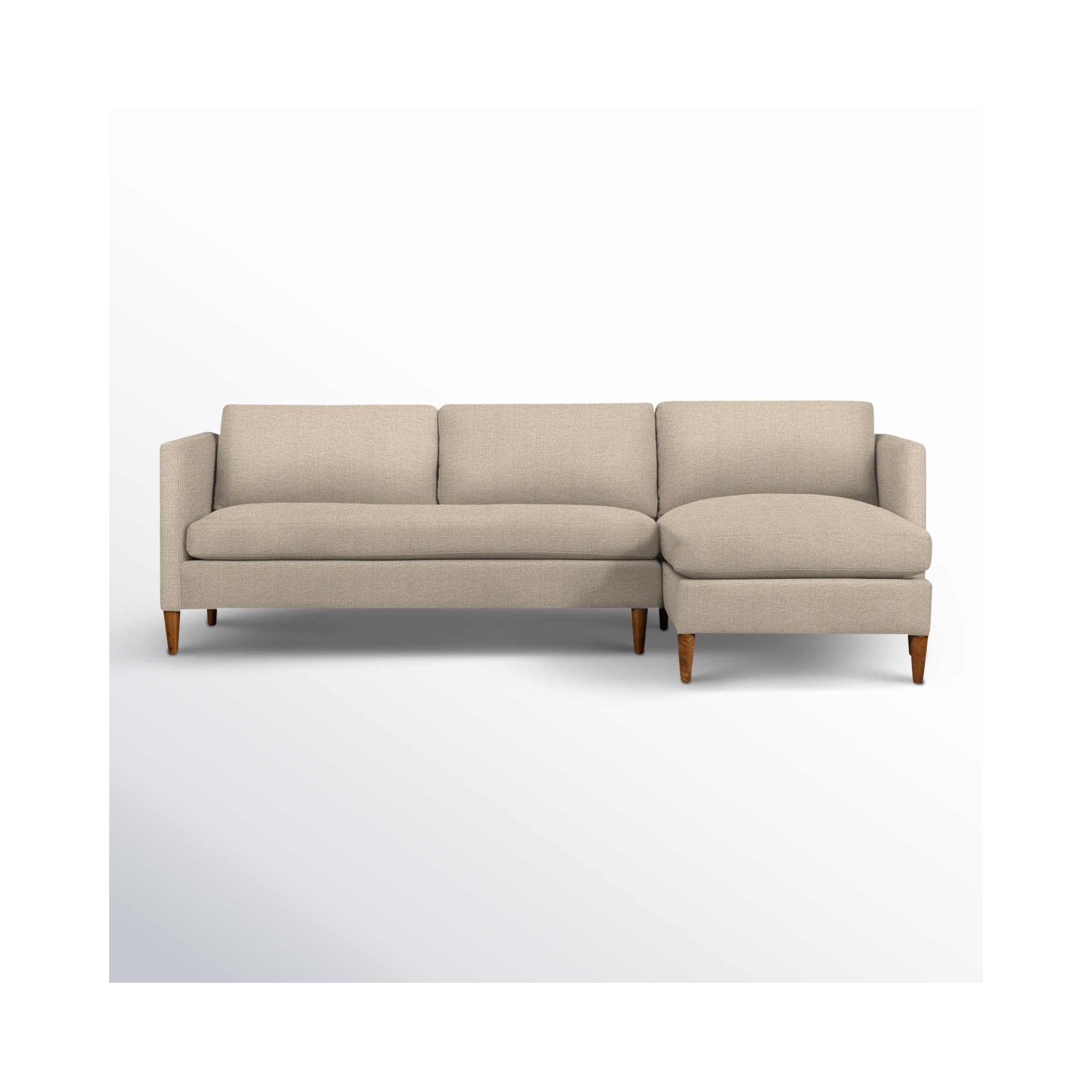 Clifford 2 - Piece Upholstered Custom Sectional, Nomad Eggshell Crypton® Chenille, Right Hand Facing