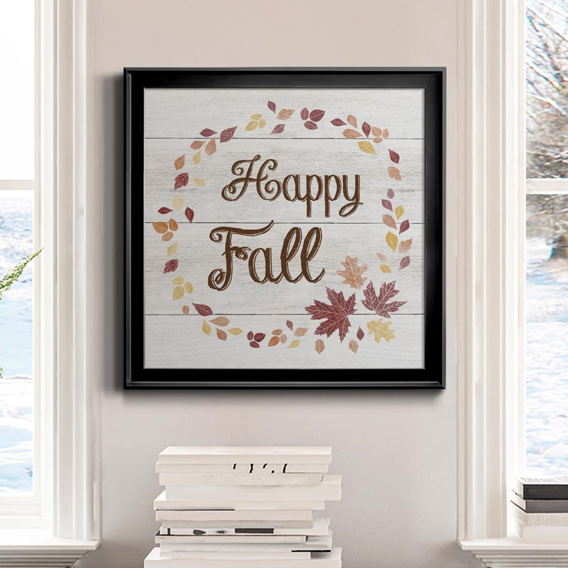 «Happy Fall», art textuel sur toile, Noir, H 34,5 po x l 34,5 po x P 1,5 po