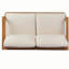 2-Piece Mid-Century Modern Patio Set, Acacia Wood Loveseat & Slatted Coffee Table with Weather-Resistant Cushions