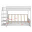 Lit superposé convertible en bois avec escalier de rangement, table de chevet et 3 tiroirs-115134525