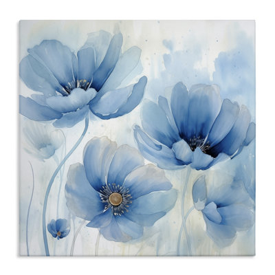  Blue Poppies Ombre Canvas Wall Art by Irena Orlov