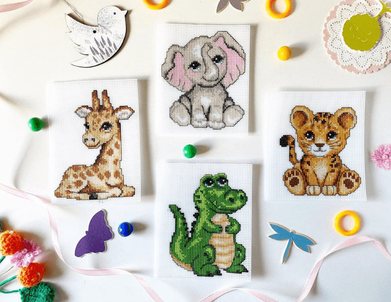 "Cute Animals" 121CS Counted Cross-Stitch Kit