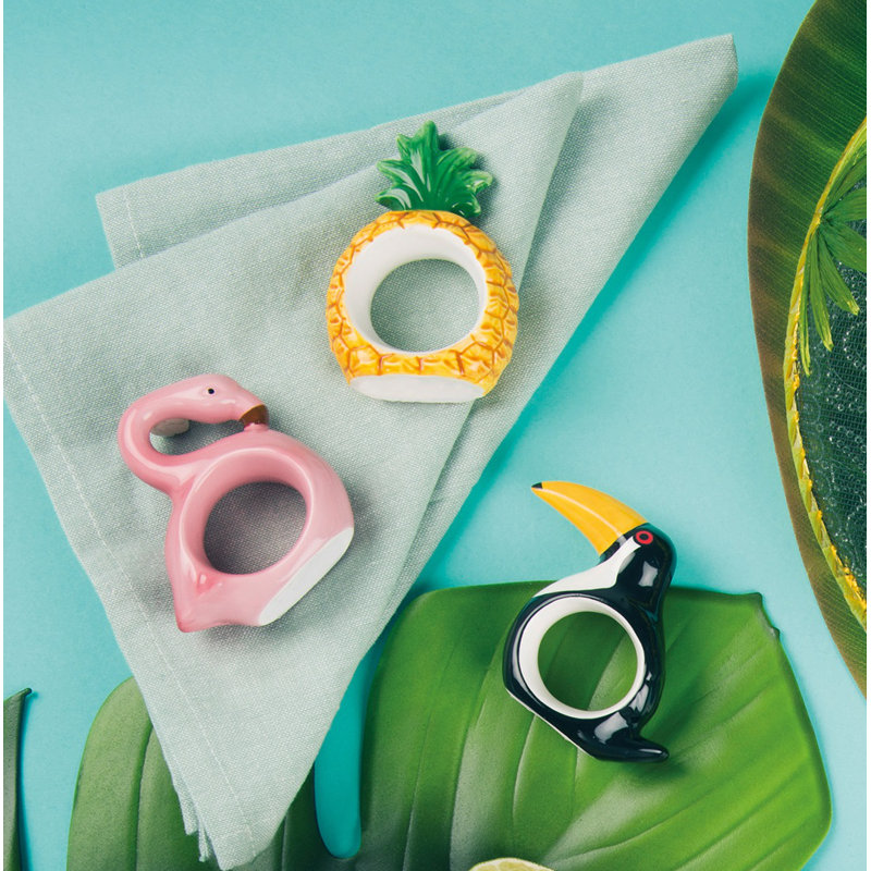Tropical Ceramic / Porcelain Napkin Holder