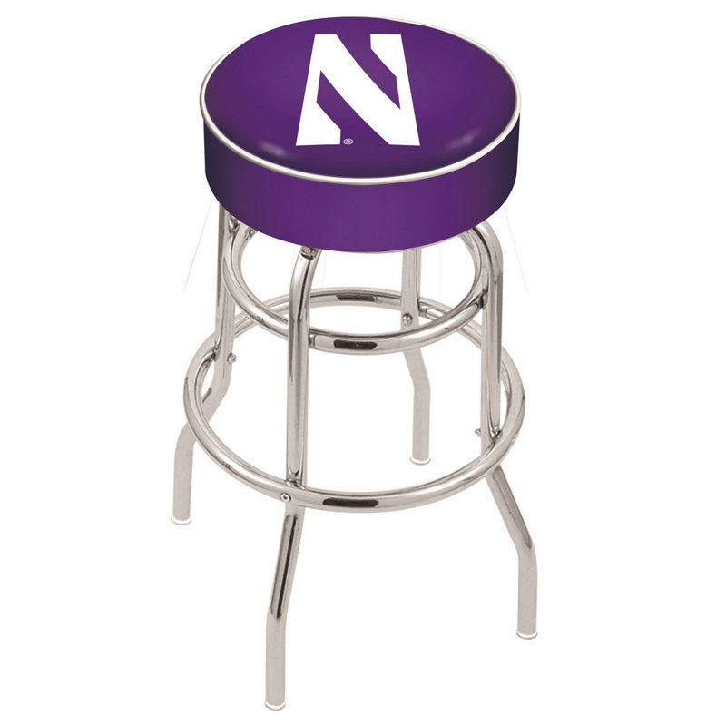 NCAA Swivel Bar & Counter Stool, Bar Stool (30" Seat Height), Northwestern