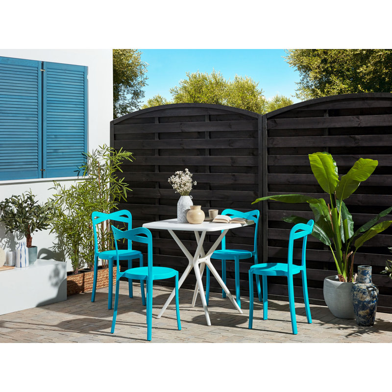 Orey 4 - Person Patio Dining Set with Square Table, Blue