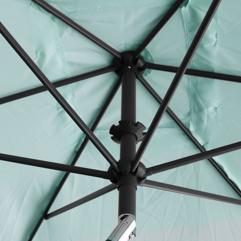 Alishea 296cm X 196cm Rectangular Tilt Parasol, Water Green