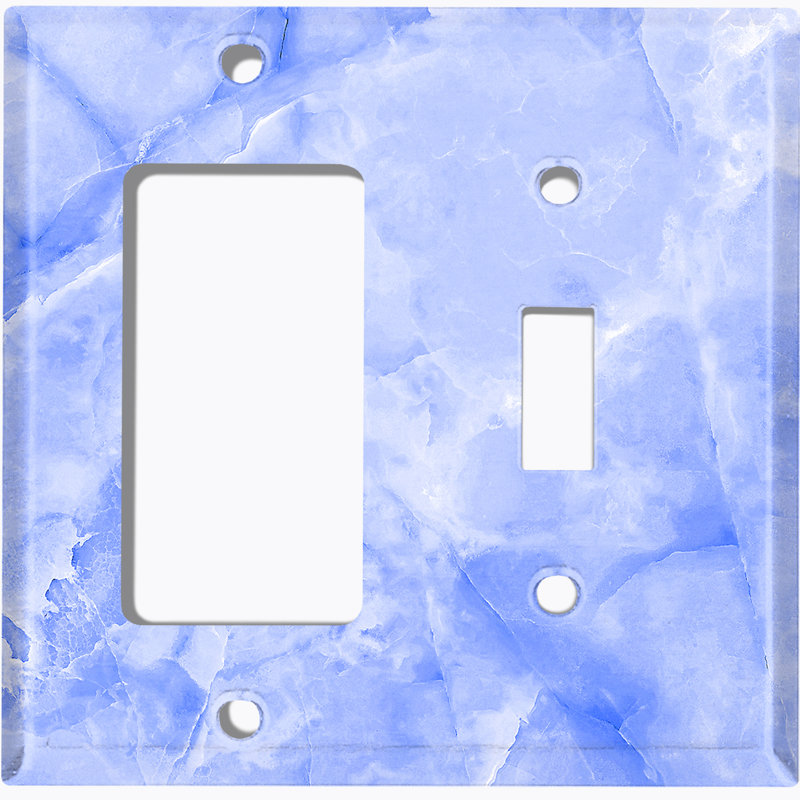 Patterned 2 - Gang Combination Plate Standard Combination Wall Plate, Dark Gray