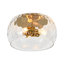 Brass 3-Light Hammered Glass Bowl Flush Mount
