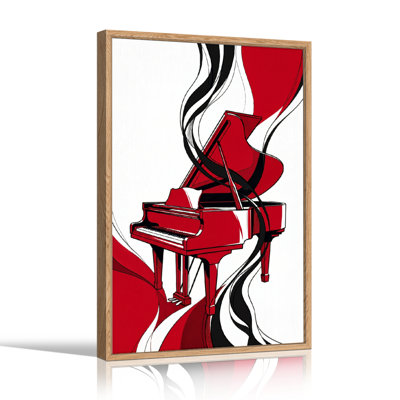 Red Piano Canvas Wall Art Set Of 1
