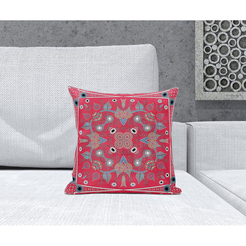 Coussin décoratif, 16 po x 16 po, Cachemire rouge