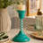 Handcrafted Jade Mint Checkered Aluminum Candleholder-609172998