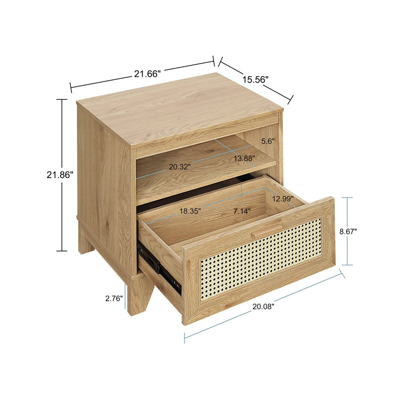Table de chevet 22 po Sheridan (naturel), Naturel