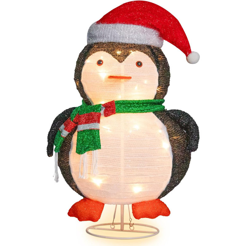 Support en métal facile à assembler pour décorations d'intérieur et d'extérieur Christmas Penguin Decorations