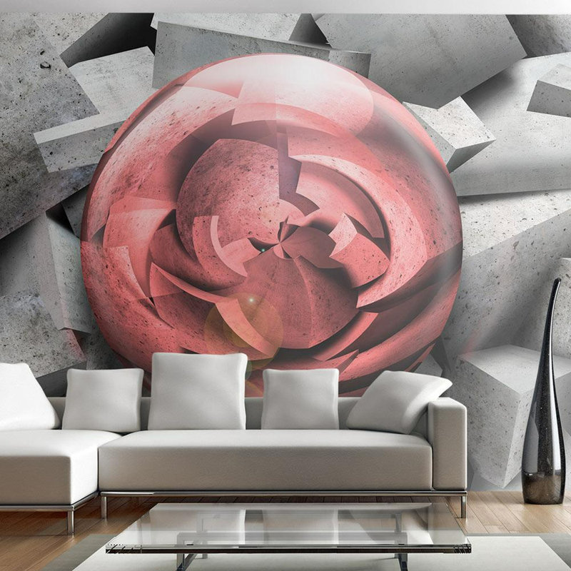 Murale pierre rose, L 110 po x l 157 po