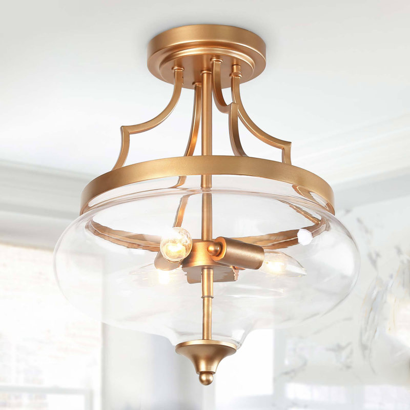 Luminaire semi-encastré à 3 lumières Lamar doré moderne