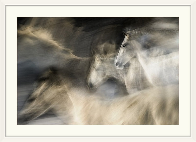«In Motion» de Straub par Milan Malovrh, impression, H 28 po x l 38 po x P 1 po, Cadre blanc
