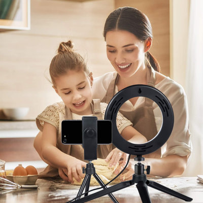 6 Inch LED Ring Light With Tripod Stand & Phone Holder, 3 Light Modes & 11 Brightness Levels For Youtube Videos, Makeup, Photography, And Live Streaming