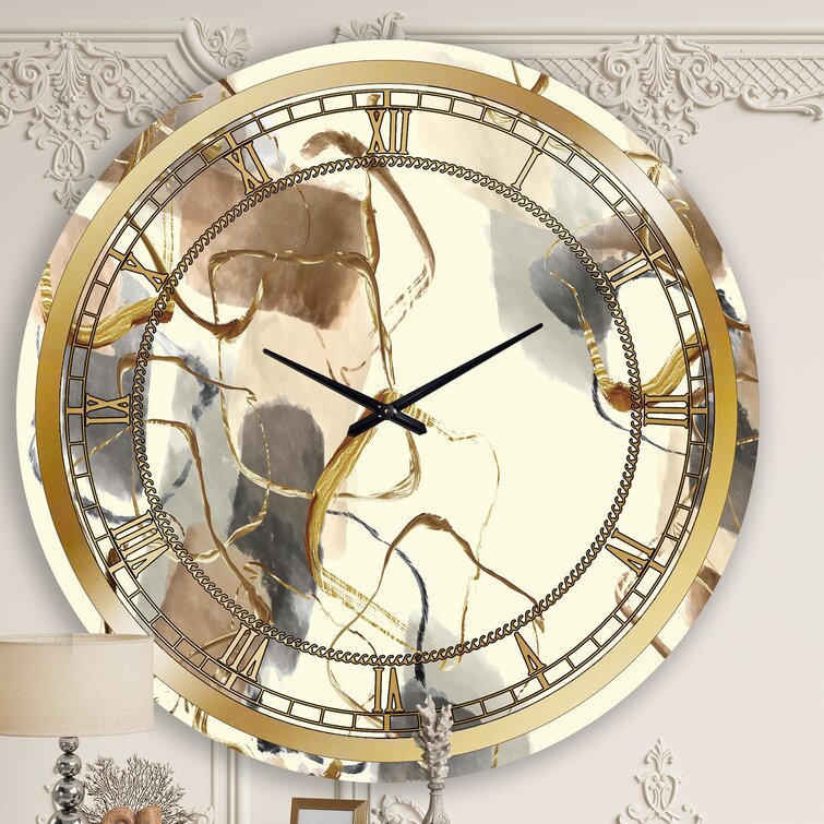 Gold Glam Squares V - Glam wall clock