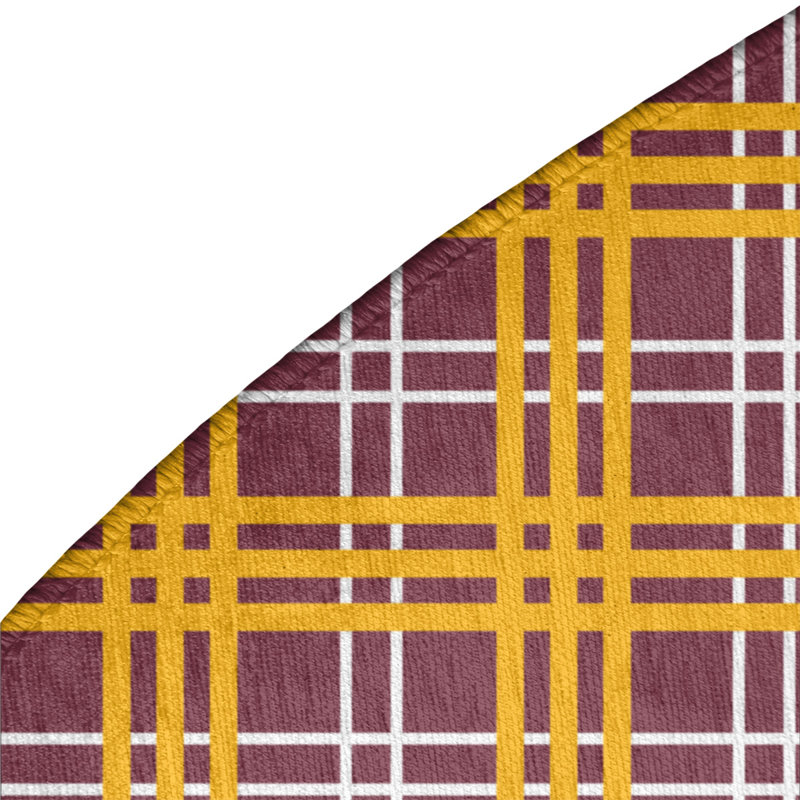 Tapis rouge à carreaux, Rond 5 pi