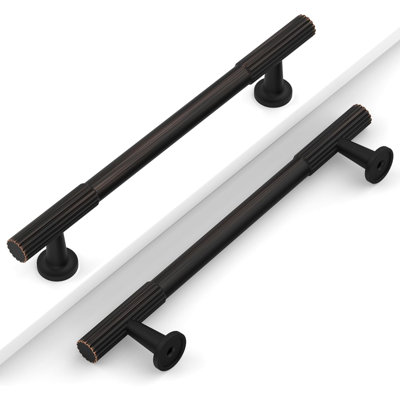 10 Pack Oil Rubbed Bronze Cabinet Pulls, Heavy-Duty Rust-Proof Kitchen Cabinet Handles, Easy To Install Drawer Hardware For Bathroom Cupboard