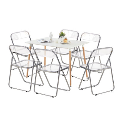 Chemere Plastic Stackable Folding Chair Set of 8