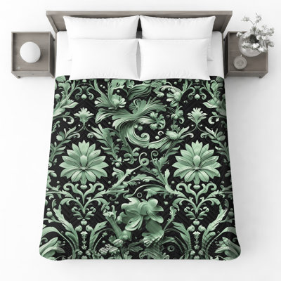 Couvre-lit matelassé à motif floral damassé toutes tailles