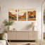 Desert Canyon avec cactus et texture de grain de bois, ensemble de 3 toiles-242536096