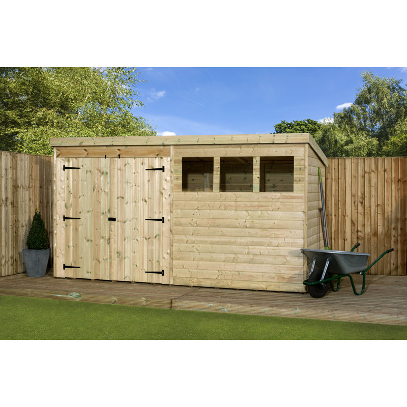 14 Ft. W x 3 Ft. D Shiplap Pent Wooden Shed