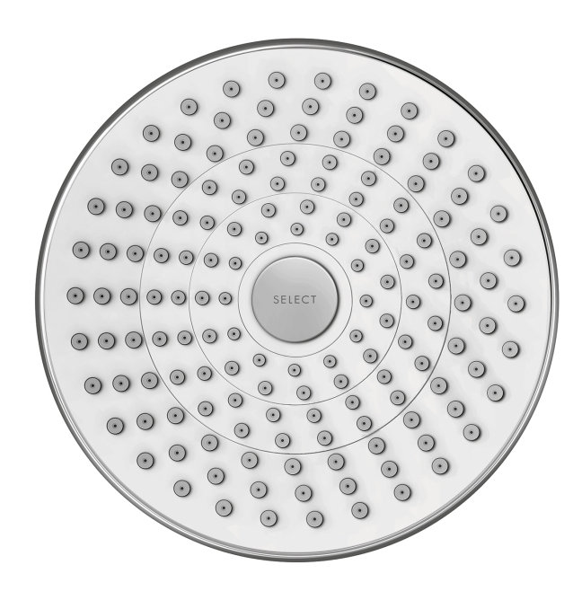 Croma 2.0 GPM Shower Head, Chrome / White