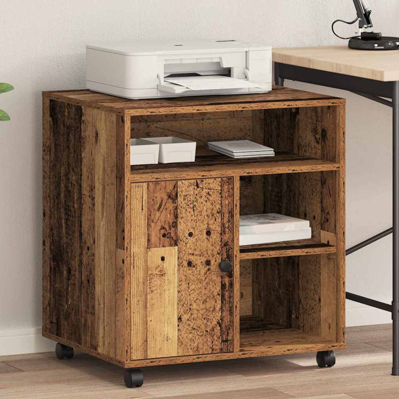 67cm H x 60cm W Printer Stand, Old Wood