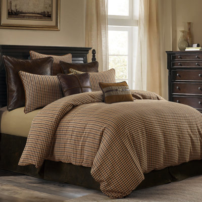 Ensemble de housse de couette Clifton Brown Tweed Houndstooth