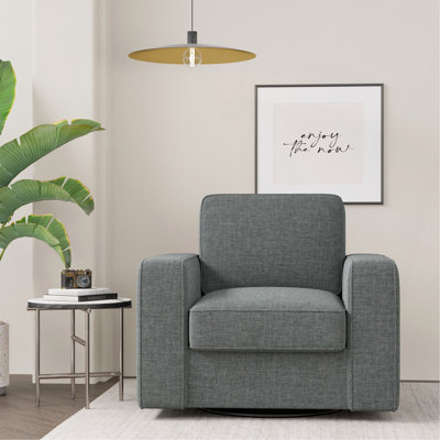 Fauteuil d'appoint pivotant, canapé simple certifié FSC de 36 po de largeur avec accoudoirs Mid-Century moderne pour salon, chambre à coucher