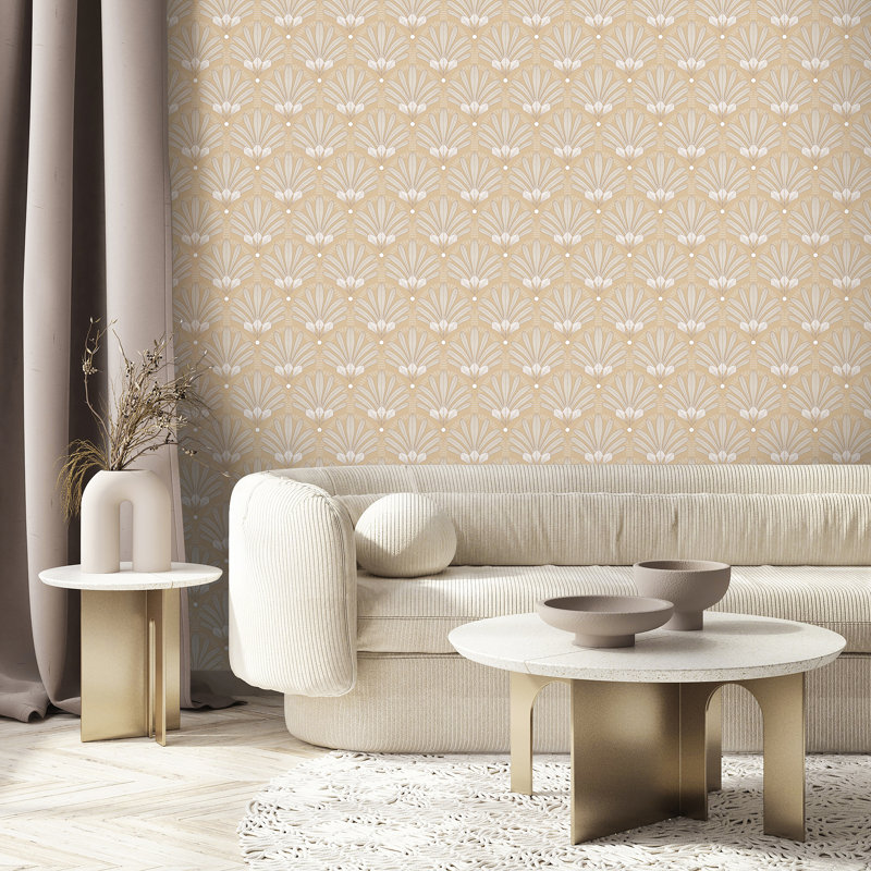 Papier peint art déco, Beige