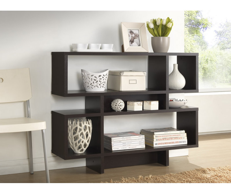 Cade Geometric Bookcase, (2 Shelves) 35.2" H x 44" W x 11.4" D