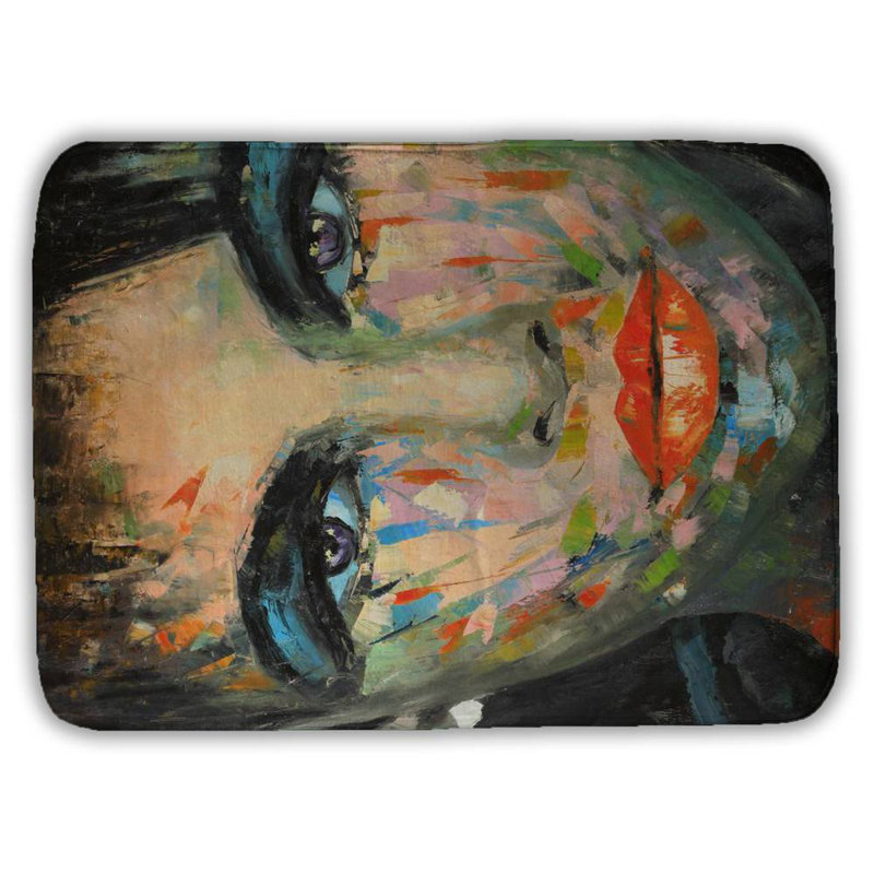Abstract portrait Bath Mat with Non-Slip Backing - Quick Dry Memory Foam Bathroom Rug - Absorbent - Modern Plush Spa-Style - Machine Washable