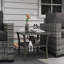 Table basse carrée pour l'extérieur, gris, verre trempé, rangement, table en aluminium pour l'extérieur, 2