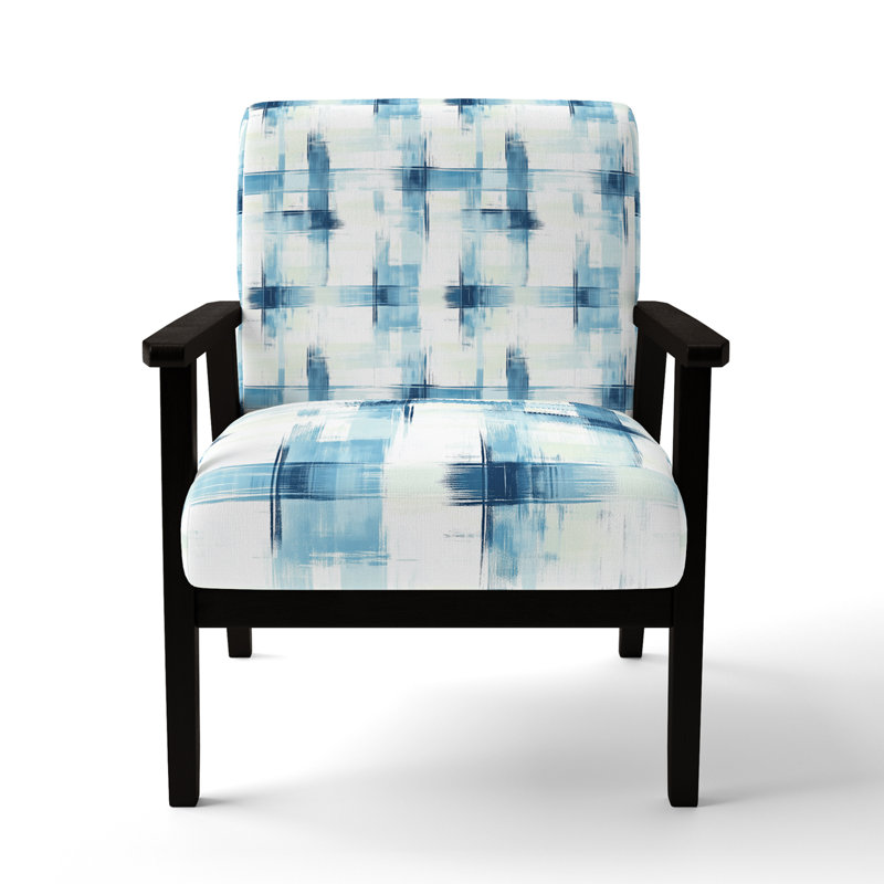 Chaise rembourrée Modern, Accoudoirs carrés noirs